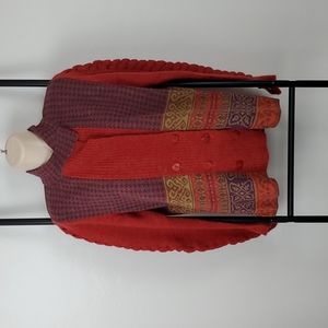 Sol Baby Alpaca Blend Cardigan nice sleeve detail three buttons up women size M